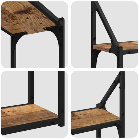 vidaXL Wall Shelf with Shelf Old wood 60 x 21 x 51 cm Engineered wood