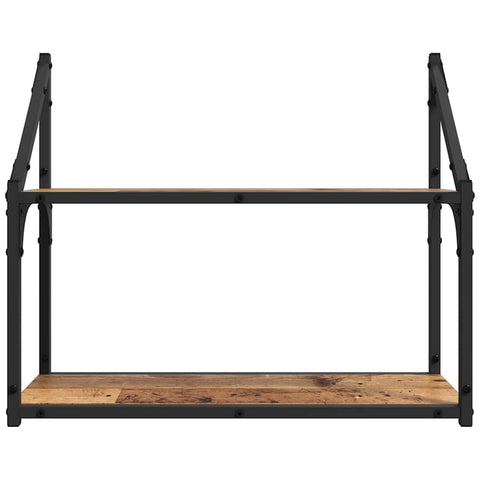 vidaXL Wall Shelf with Shelf Old wood 60 x 21 x 51 cm Engineered wood