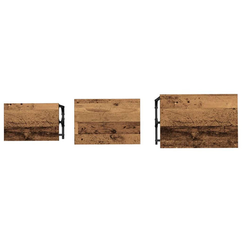 vidaXL Nesting Coffee Table 3 pcs Old wood 50.5 x 35 x 53 cm