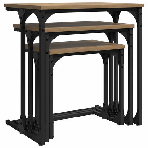 vidaXL Nesting Coffee Table 3 pcs Artisan oak 50.5 x 35 x 53 cm