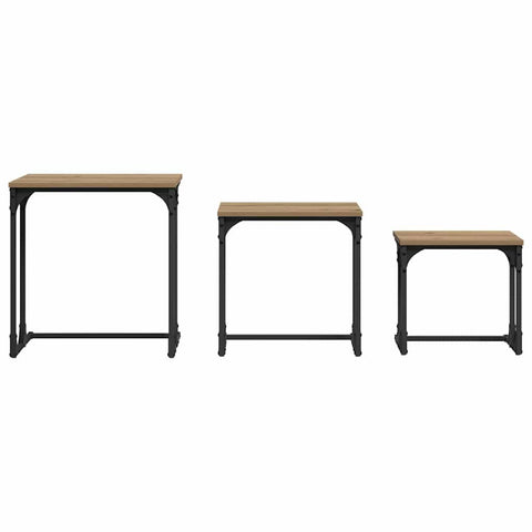 vidaXL Nesting Coffee Table 3 pcs Artisan oak 50.5 x 35 x 53 cm