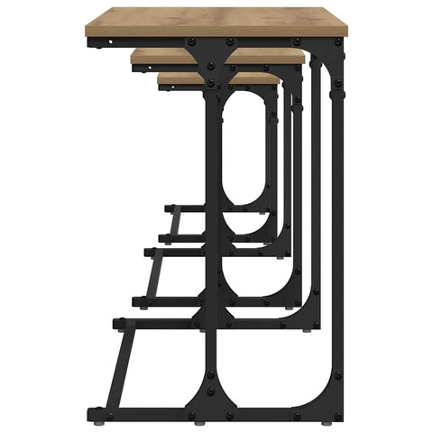 vidaXL Nesting Coffee Table 3 pcs Artisan oak 50.5 x 35 x 53 cm