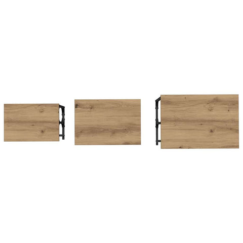 vidaXL Nesting Coffee Table 3 pcs Artisan oak 50.5 x 35 x 53 cm