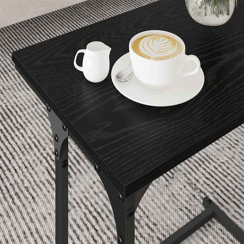 vidaXL Nesting Coffee Table 3 pcs Black oak 50.5 x 35 x 53 cm