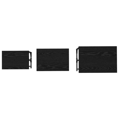 vidaXL Nesting Coffee Table 3 pcs Black oak 50.5 x 35 x 53 cm