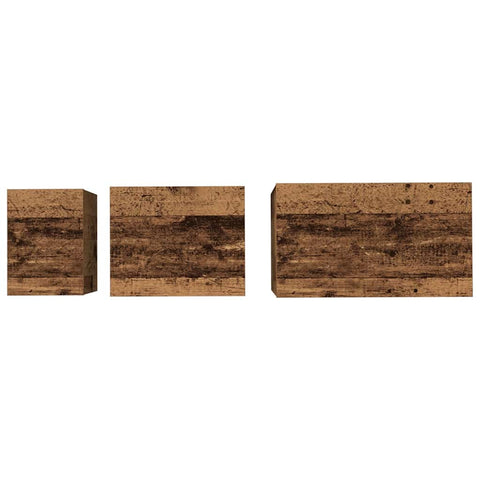 vidaXL Nesting Coffee Table 3 pcs Old wood 60 x 35 x 56 cm