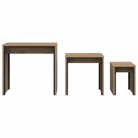 vidaXL Nesting Coffee Table 3 pcs Artisan oak 60 x 35 x 56 cm