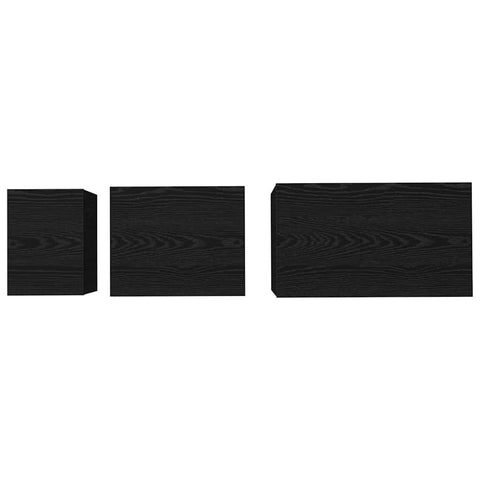 vidaXL Nesting Coffee Table 3 pcs Black oak 60 x 35 x 56 cm