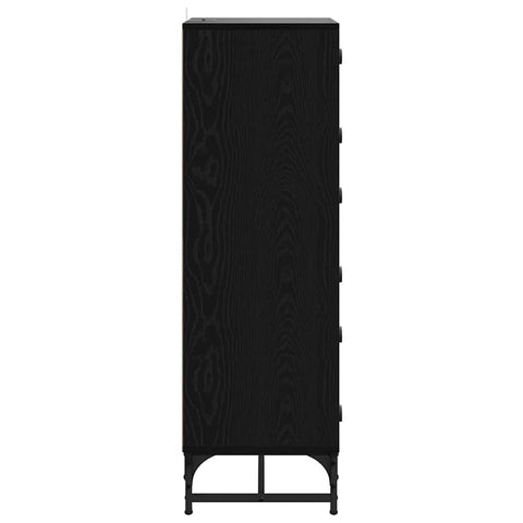 vidaXL Highboard Black oak 35 x 37 x 117 cm Engineered wood