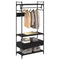 vidaXL Wardrobe Black oak 89 x 39 x 184.5 cm Engineered wood