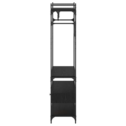 vidaXL Wardrobe Black oak 89 x 39 x 184.5 cm Engineered wood