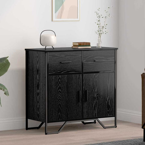 vidaXL Sideboard Black oak 79.5 x 35.5 x 74.5 cm Engineered wood