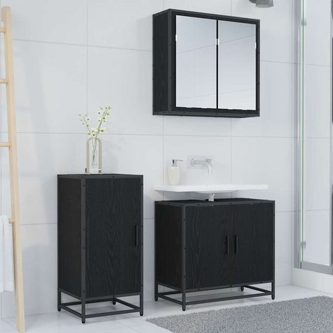 vidaXL Sideboard Black oak 35 x 35.5 x 76 cm Engineered wood