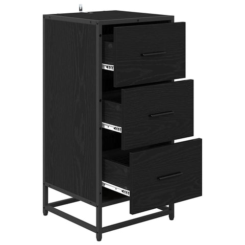vidaXL Sideboard Black oak 35.5 x 35 x 76 cm Engineered wood