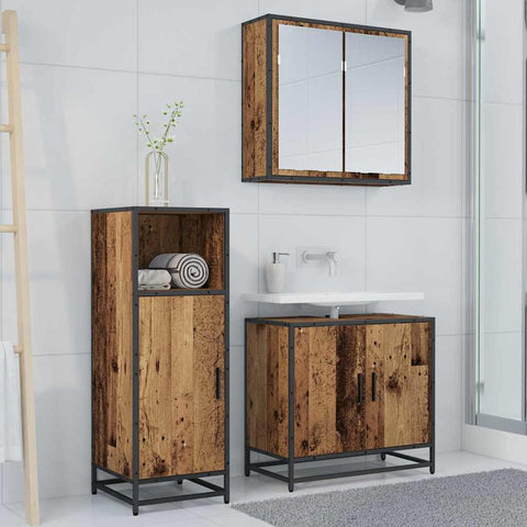 vidaXL Bathroom Cabinet Old wood 35 x 37.5 x 100 cm Engineered wood