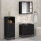 vidaXL Bathroom Cabinet Black oak 35 x 37.5 x 100 cm Engineered wood
