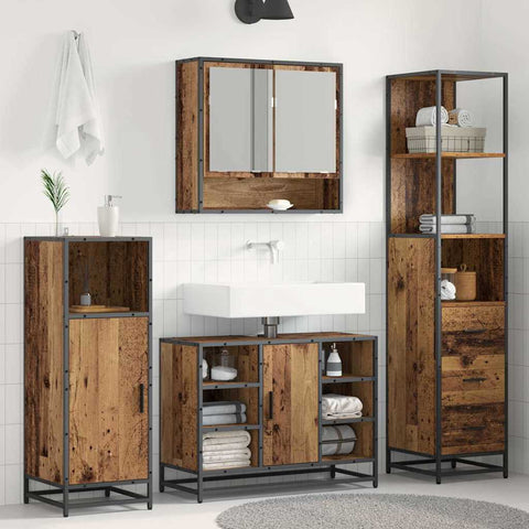 vidaXL Bathroom Cabinet with Drawer Old wood 35 x 37.5 x 166 cm