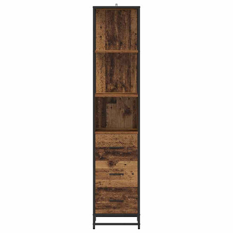 vidaXL Bathroom Cabinet with Drawer Old wood 35 x 37.5 x 166 cm