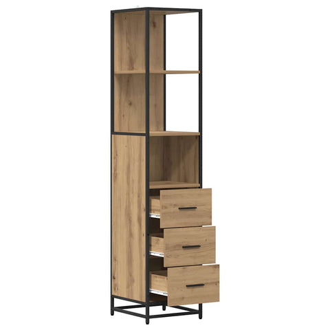 vidaXL Bathroom Cabinet with Drawer Artisan oak 35 x 37.5 x 166 cm