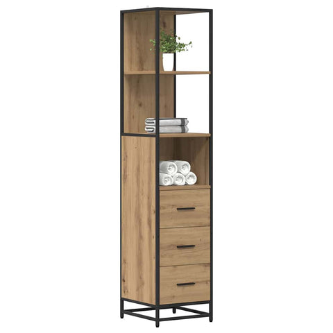 vidaXL Bathroom Cabinet with Drawer Artisan oak 35 x 37.5 x 166 cm
