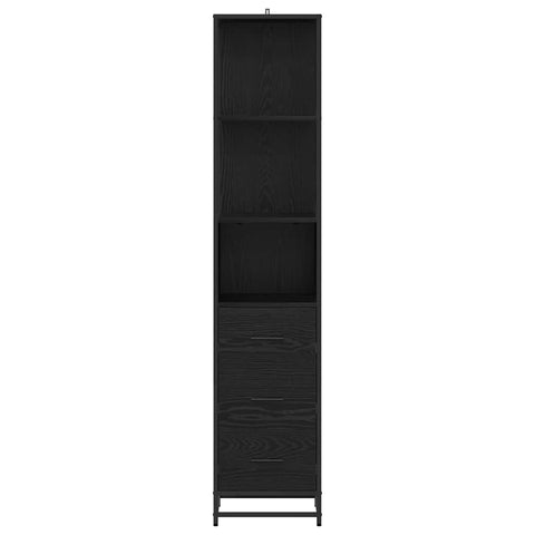 vidaXL Bathroom Cabinet with Drawer Black oak 35 x 37.5 x 166 cm
