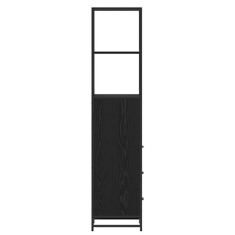 vidaXL Bathroom Cabinet with Drawer Black oak 35 x 37.5 x 166 cm