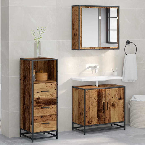 vidaXL Bathroom Cabinet Old wood 35 x 37.5 x 100 cm Engineered wood