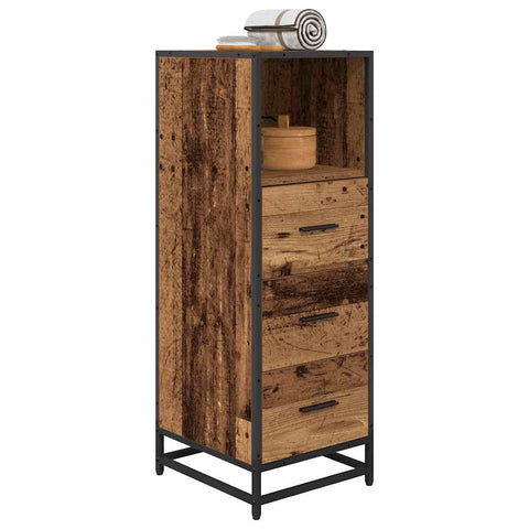 vidaXL Bathroom Cabinet Old wood 35 x 37.5 x 100 cm Engineered wood