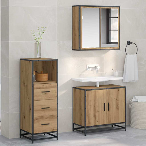 vidaXL Bathroom Cabinet Artisan oak 35 x 37.5 x 100 cm Engineered wood