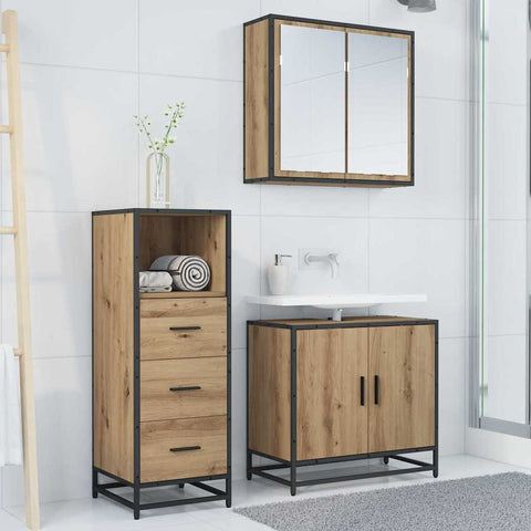 vidaXL Bathroom Cabinet Artisan oak 35 x 37.5 x 100 cm Engineered wood