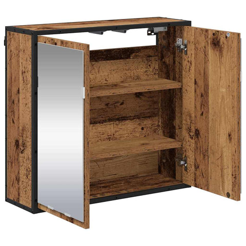 vidaXL Bathroom Mirror Cabinet with Shelf Old wood 65 x 20 x 60 cm