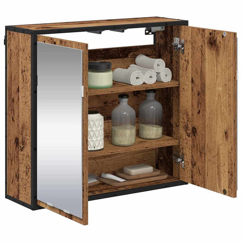 vidaXL Bathroom Mirror Cabinet with Shelf Old wood 65 x 20 x 60 cm