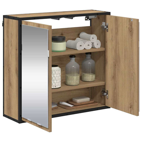 vidaXL Bathroom Mirror Cabinet with Shelf Artisan oak 65 x 20 x 60 cm