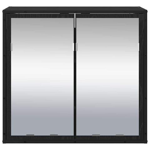 vidaXL Bathroom Mirror Cabinet with Shelf Black oak 65 x 20 x 60 cm