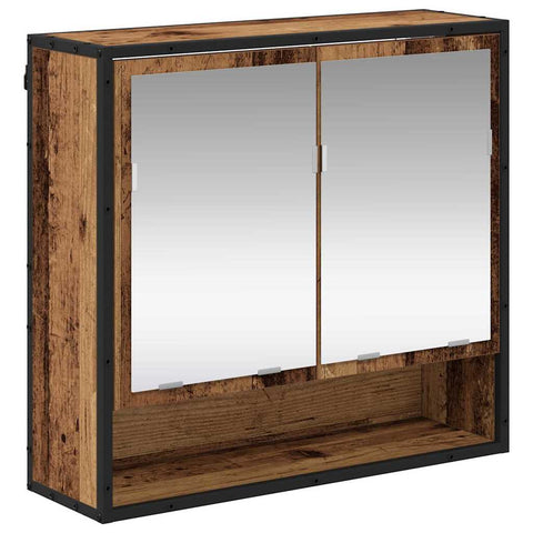 vidaXL Bathroom Mirror Cabinet with Shelf Old wood 65 x 20 x 60 cm
