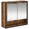 vidaXL Bathroom Mirror Cabinet with Shelf Old wood 65 x 20 x 60 cm