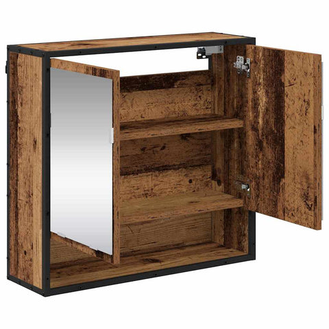 vidaXL Bathroom Mirror Cabinet with Shelf Old wood 65 x 20 x 60 cm