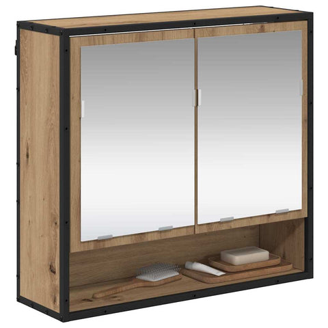 vidaXL Bathroom Mirror Cabinet with Shelf Artisan oak 65 x 20 x 60 cm