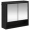 vidaXL Bathroom Mirror Cabinet with Shelf Black oak 65 x 20 x 60 cm