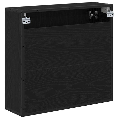 vidaXL Bathroom Mirror Cabinet with Shelf Black oak 65 x 20 x 60 cm