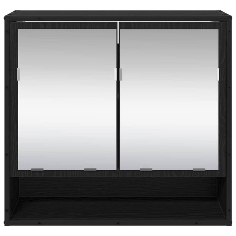vidaXL Bathroom Mirror Cabinet with Shelf Black oak 65 x 20 x 60 cm