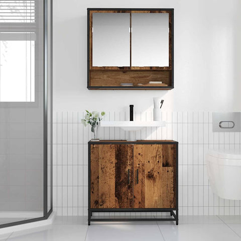 vidaXL Bathroom Sink Cabinet Old wood 65 x 33 x 60 cm Engineered wood