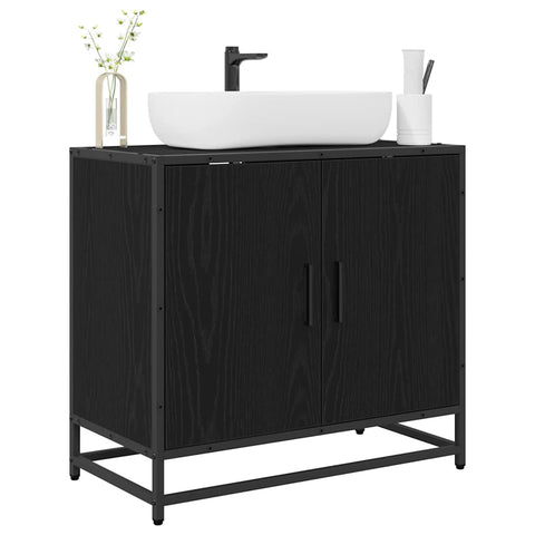 vidaXL Bathroom Sink Cabinet Black Oak 65 x 33 x 60 cm Engineered wood