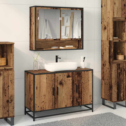 vidaXL Bathroom Sink Cabinet Old wood 90 x 33 x 60 cm Engineered wood