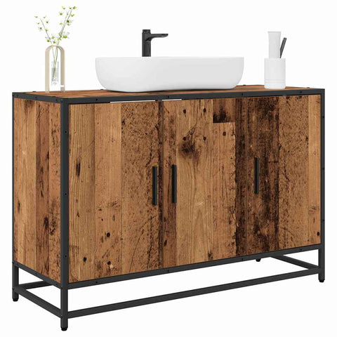 vidaXL Bathroom Sink Cabinet Old wood 90 x 33 x 60 cm Engineered wood