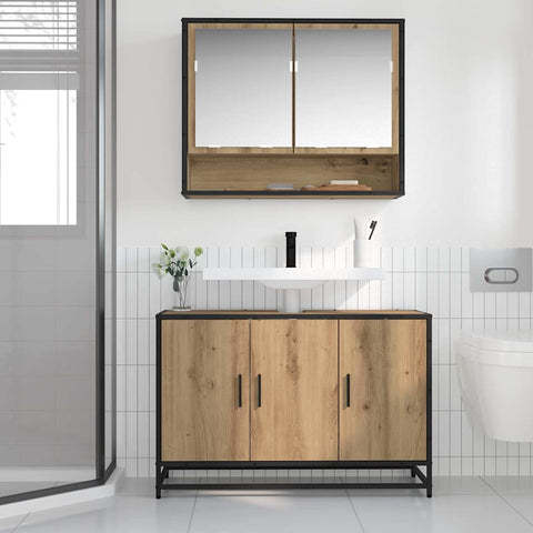 vidaXL Bathroom Sink Cabinet with Shelf Artisan oak 90 x 33 x 60 cm