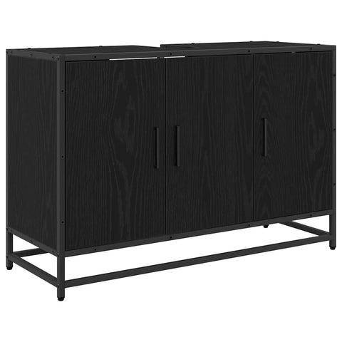vidaXL Bathroom Sink Cabinet Black oak 90 x 33 x 60 cm Engineered wood