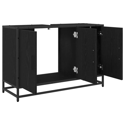 vidaXL Bathroom Sink Cabinet Black oak 90 x 33 x 60 cm Engineered wood