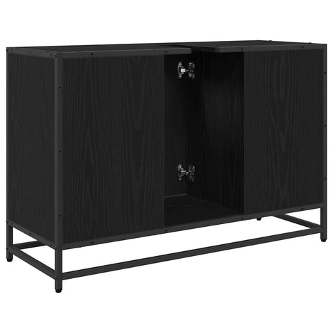 vidaXL Bathroom Sink Cabinet Black oak 90 x 33 x 60 cm Engineered wood
