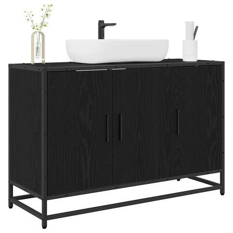 vidaXL Bathroom Sink Cabinet Black oak 90 x 33 x 60 cm Engineered wood